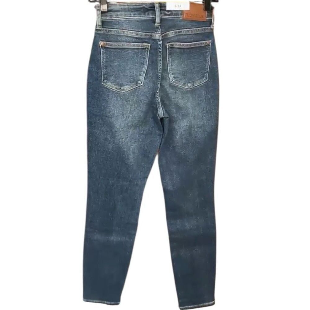 Judy Blue Dark Wash High Rise Patch Pocket Skinny Jeans Stretch Plus & Reg NWT - Picture 10 of 16